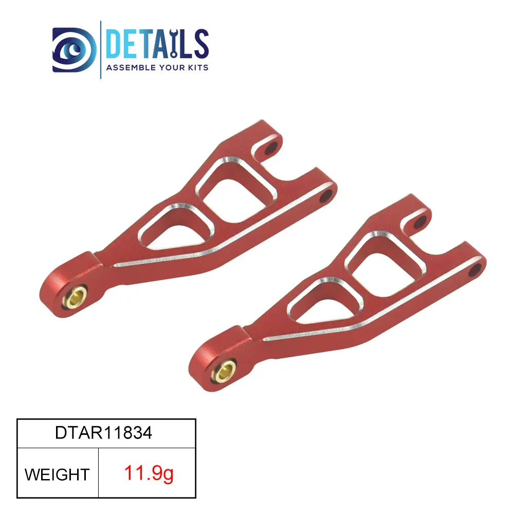 w hobbystyce Aluminiowy zestaw tylnych wahaczy do ARRMA 1/18 MOJAVE Upgrade Parts 2pcs A:Blue silver B:Red C:Black