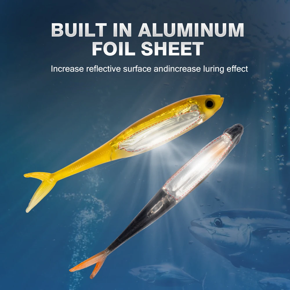 Мягкая пластиковая искусственная приманка V-Tail для окуня пресноводной щуки