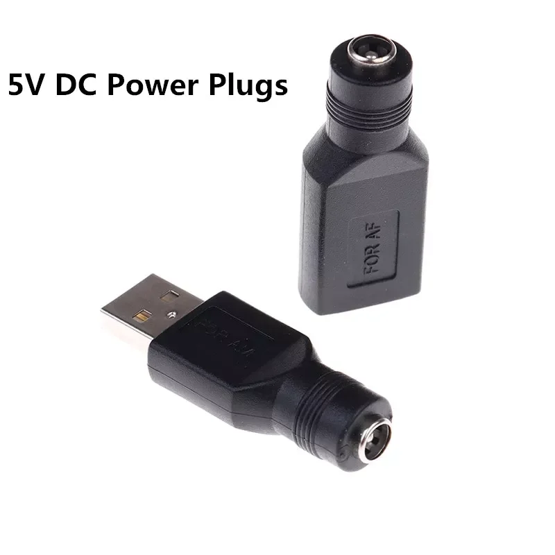 

NEW2022 Jack To USB 2.0 Male Plug / Female Jack 5V DC Power Plugs Connector Adapter Laptop 5.5*2.1mm Black Color