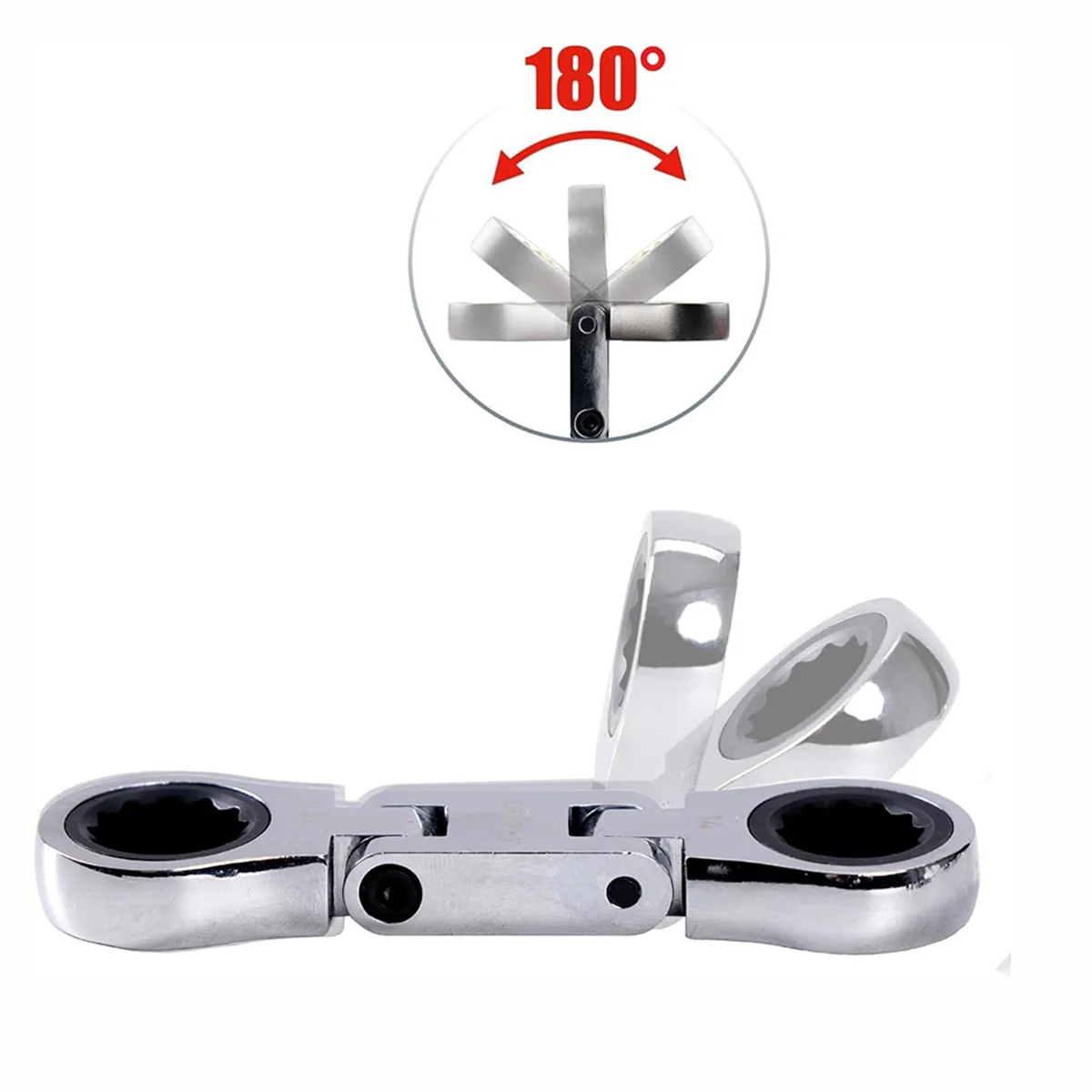 Набор комбинированных ключей с гибкой головкой и трещоткой 5 предметов набор