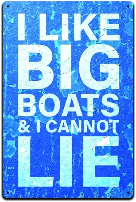 JP's Prcels Tn Sgns Bot Dock Shp Lke House Décor — Metl Sgn 12 x 8 n. Bg Bots nd not Le