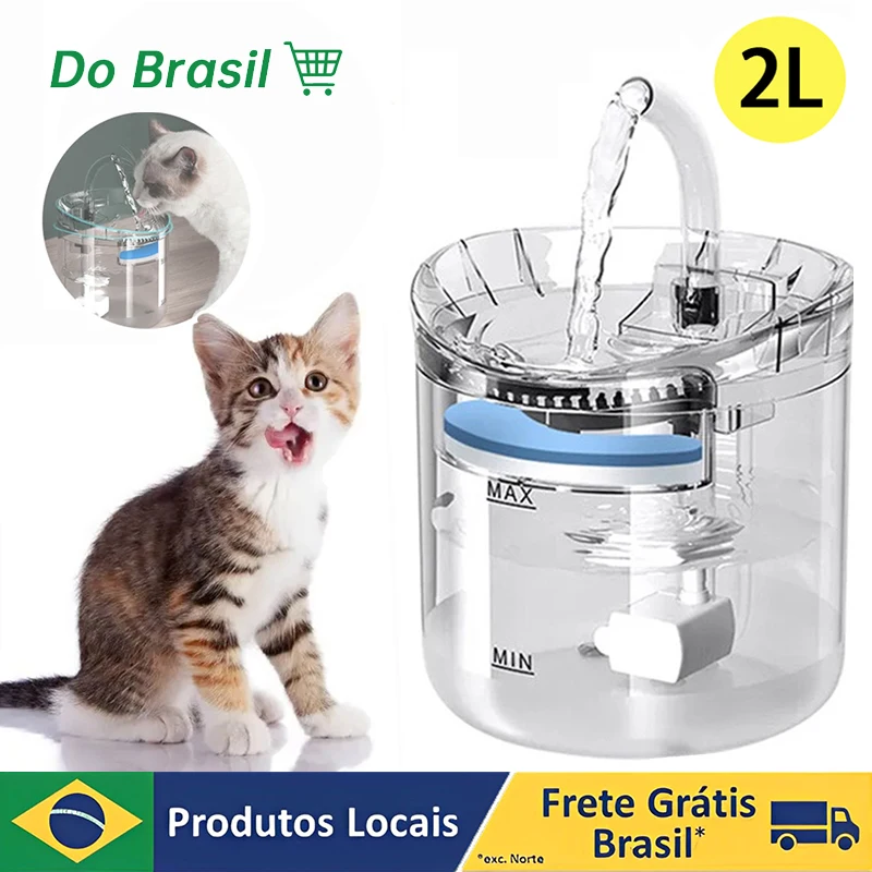 

2L Intelligent Cat Water Fountain With Faucet Dog Water Dispenser Transparent Drinker Pet Drinking Filters Feeder Motion Sensor