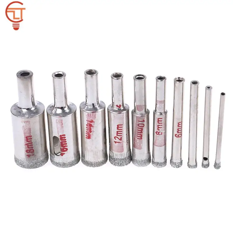 

3/4/5/6/8/10/12/14/16/18mm Diamond Coated Drill Bit Set Tile Marble Glass Ceramic Hole Saw Drilling Bits For Power Tools