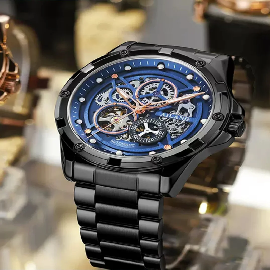 

AILANG 2023 New Men Luxury Tourbillon Hollow Mechanical Wristwatches Automatic Waterproof Watches Stainless Steel Luminous Watch