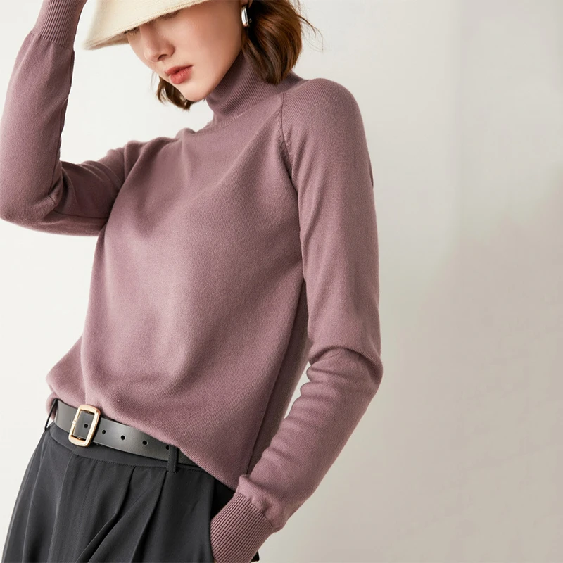 

Осенний простой мягкий свитер с высоким воротником, Женский Зимний пуловер, свободные вязаные пуловеры, свитер с длинным рукавом, женский д...