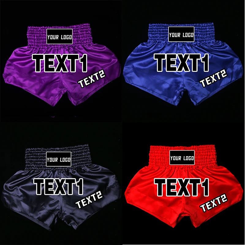 

Shorts Muay Thai Custom Logo MMA Shorts Women's Men's Fight Kickboxing Training Boxer Trunks Martial Arts Grappling Boxing Gear