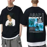 premium awesome asap rocky double sided print tshirt men women oversized hip hop style t shirts short sleeve cotton tee shirt