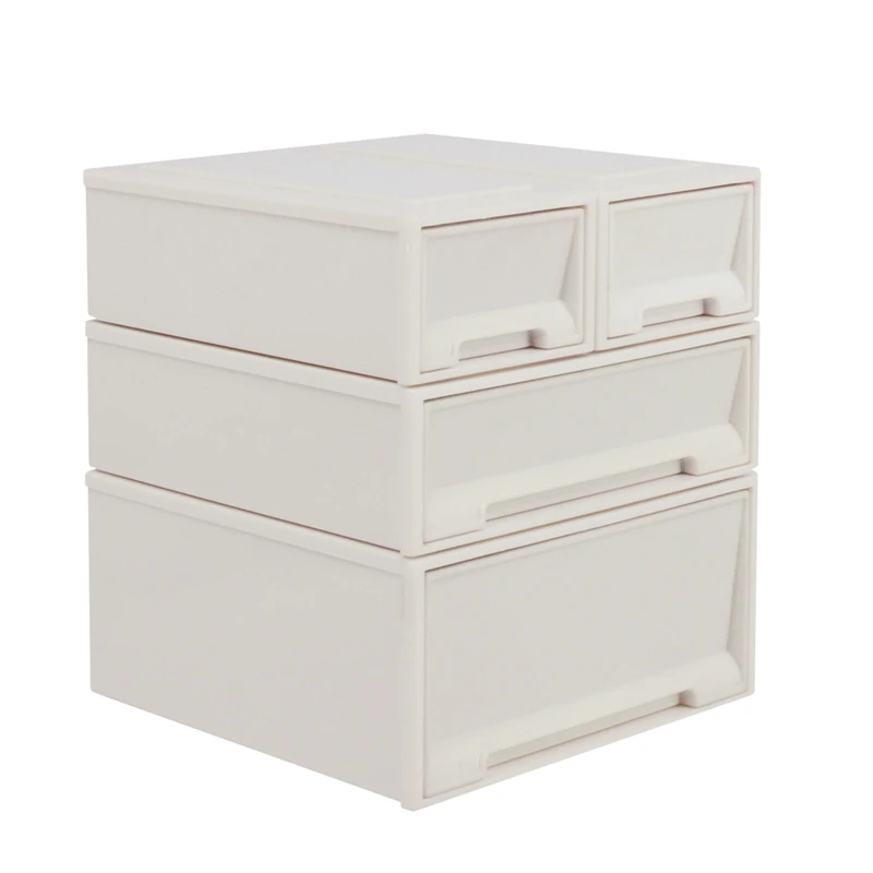 

1:6 Dollhouse Mini Furniture Large Four-Piece Suit Drawer Storage Box Combination Dollhouse Accessories