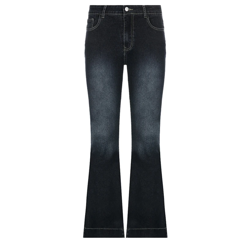 

Women Low Rise Slim Flared Jeans Retro Wide Leg Bell Bottom Denim Pants Trousers 10CE