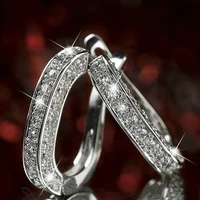 fashion womens rhinestone ear clip shining diamond ear studs exquisite and luxury style earrings