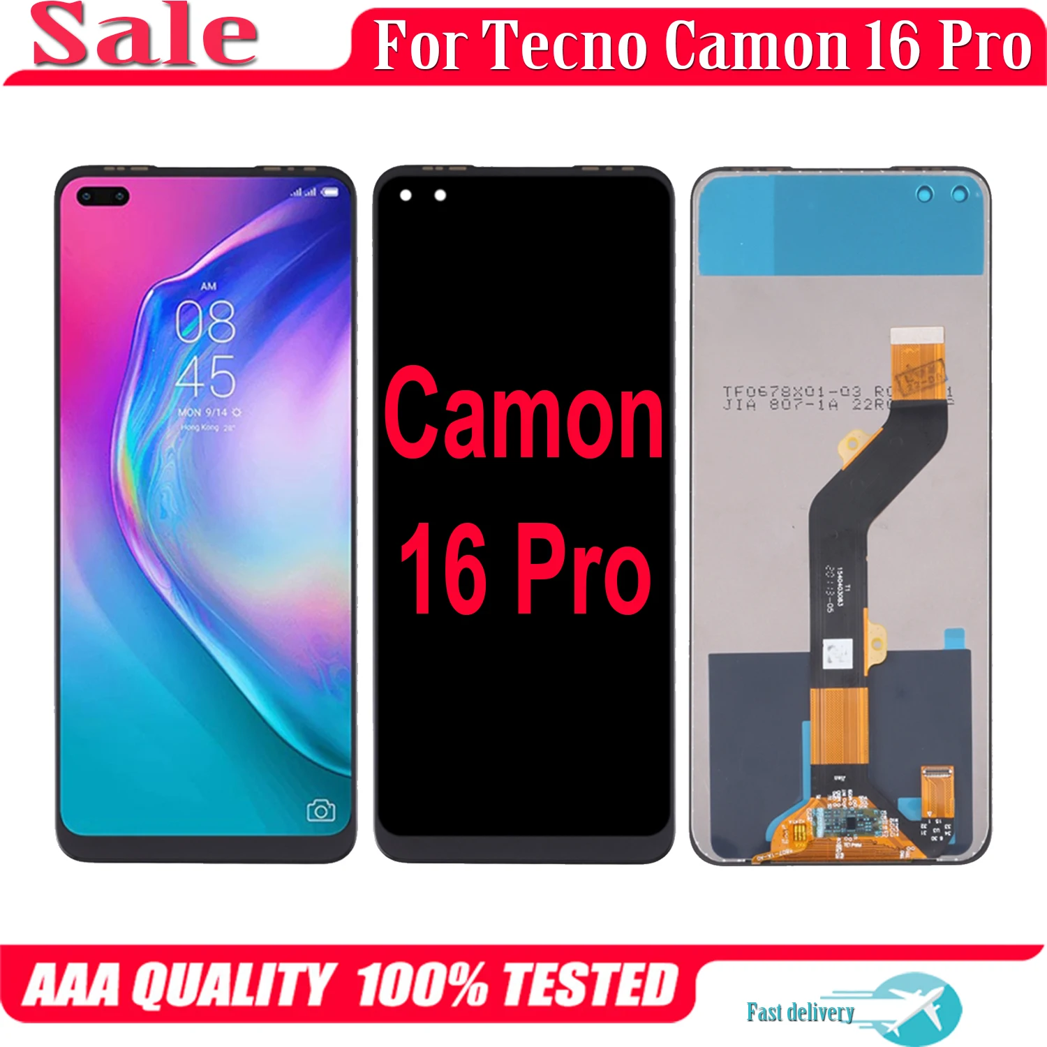 

6.8'' Original For Tecno Camon 16 Pro 16Pro CE8 LCD Display Touch Screen Replacement Digitizer Assembly