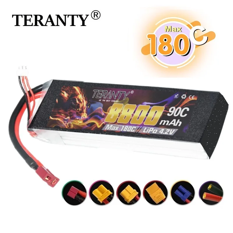 

Max 180C TERANTY 2S 7.4v 8800mAh Lipo Battery For UAV RC Helicopter FPV Car Boat Airplane Parts With T/XT60 Plug