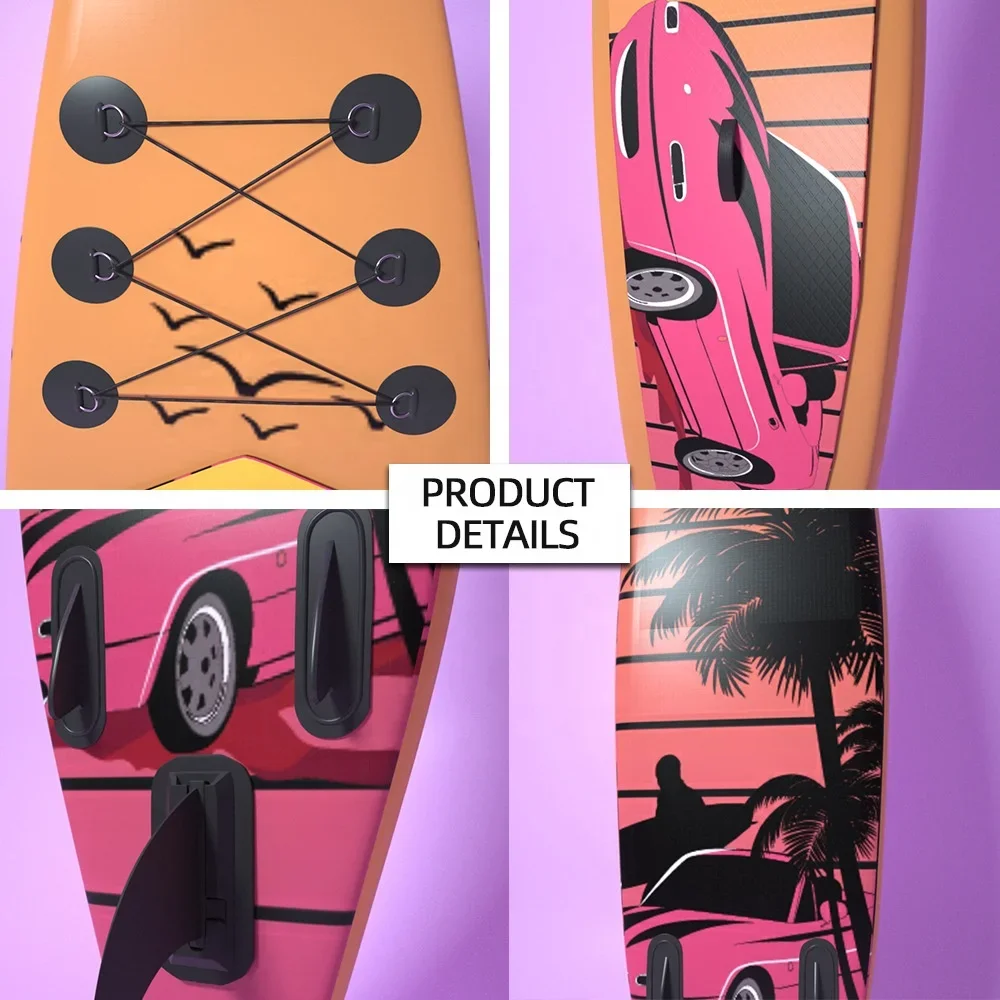 Розовая надувная доска для серфинга Jet Surfboard Sup Race Купить стоячи с сумкой Board Js