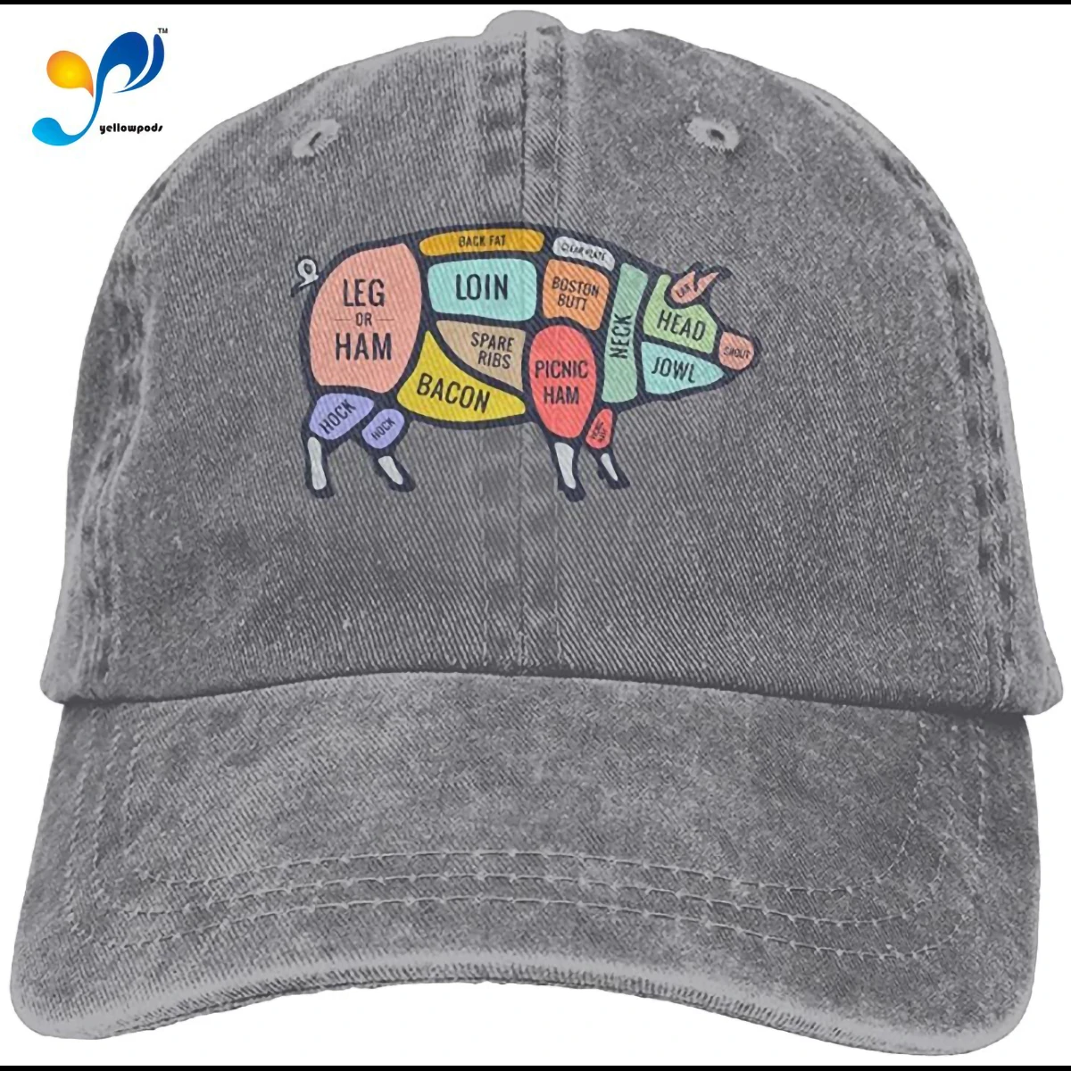 

Sports Denim Cap Pig Cut Meat Set Men Snapback Caps Style Low Profile