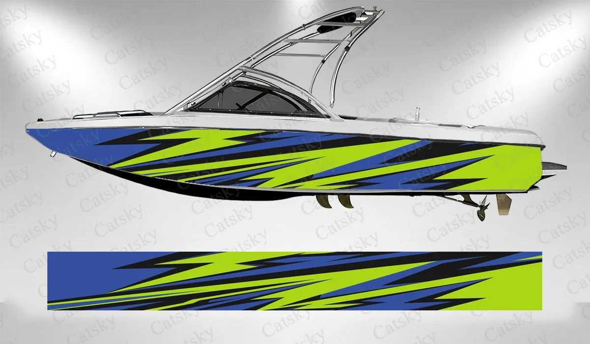 Молния графическая абстрактная геометрия лодка обертка наклейка виниловая для