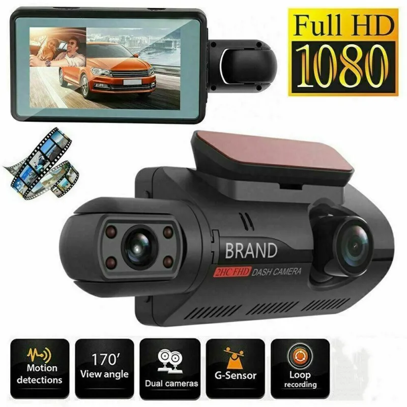 

Car Dual-lens DVR Driving Recorder Dash Cam Video Recorder Night Vision G Sensor 1080P Front Put-in Camera Car Driving Recorder