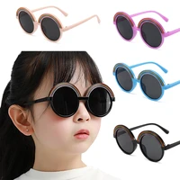 cute rainbow kids sunglasses boys girls vintage round sun glasses lovely cartoon children eyewear uv400 protection eyeglasses