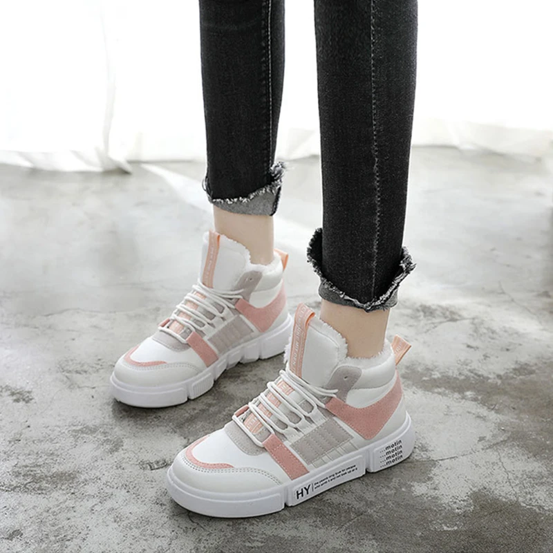 New Women Sneakers Shoes Fashion Boots Woman Ankle Casual Shoes Ladies High Top Booties Non-slip Winter Warm Woman Female Boots