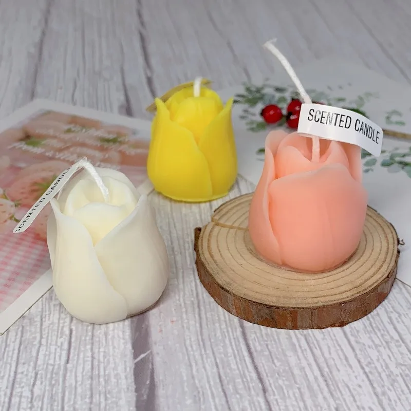 

Tulip Aromatherapy Candle Flame Soybean Wax Handmade Meeting Gift Flowers Candle Candle