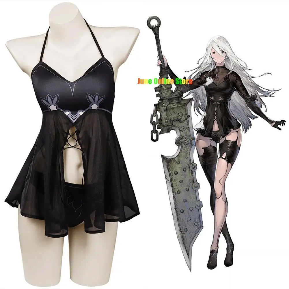 

NieR Automata 2B Cosplay Sexy Swimsuit Woman Girls Bathing Suit Nier 2B Cosplay Bodysuit Anime Halloween Party Carnival Clothes
