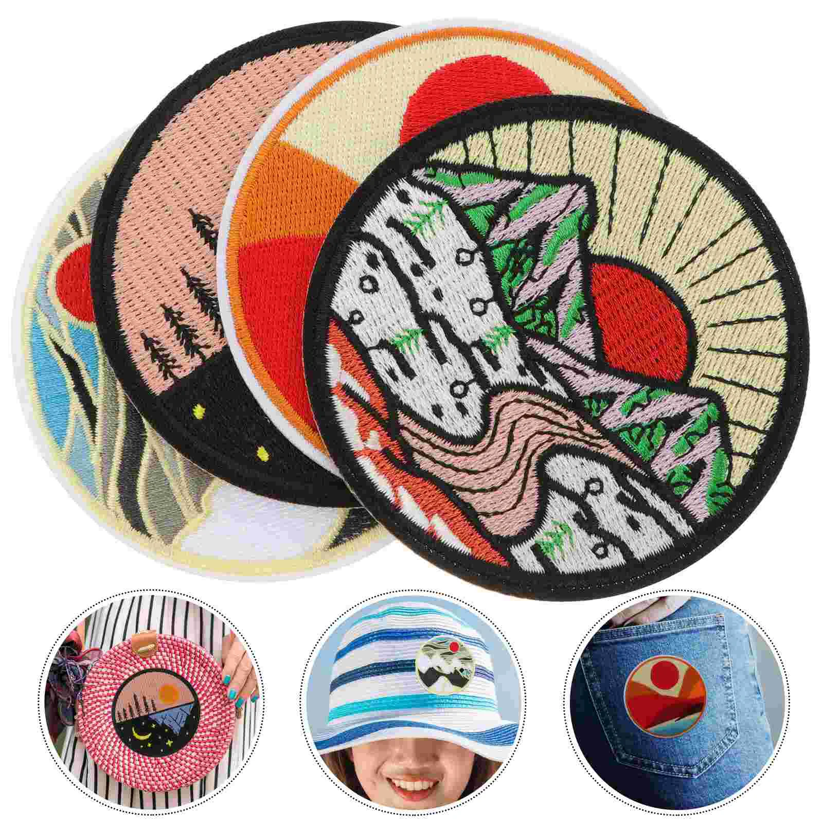 

4pcs Practical Portable Stylish Embroidery Patch Hot Melt Sticker Sewing Applique