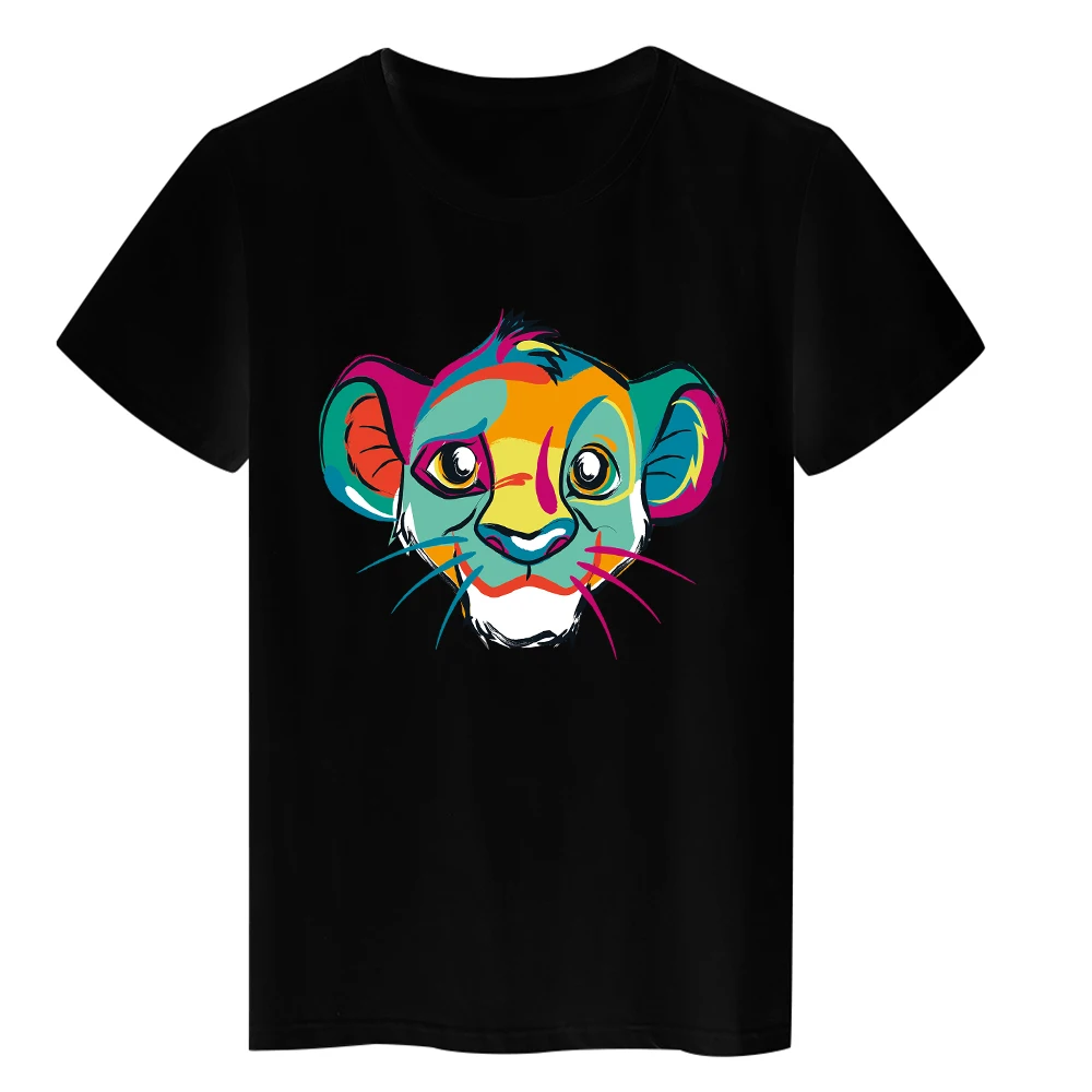 

Disney Lion King T Shirts Women Hipster Punk Harajuku Simba Print Tops Black Summer Casual T-shirt European Style Edgy Clothes