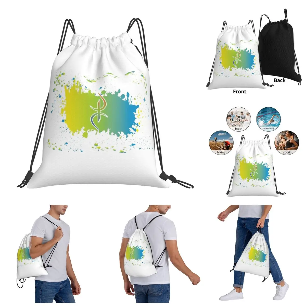 

Рюкзак Nerdy, сумки на шнурке, сумка для спортзала, флаг Amazigh-Berber Flag A1, графический винтажный полевой рюкзак