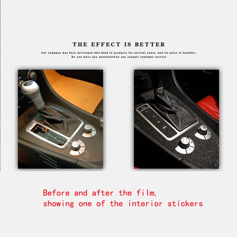 For Benz Mercedes SLK 2004-2010 Carbon Fiber AT Automatic Car Interior Sticker Central Control Panel Multimedia Gear Air Panel