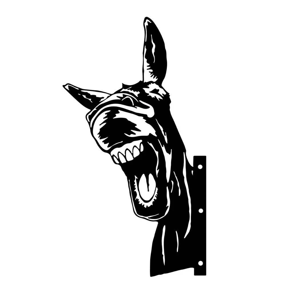 CIFBUY Deco прикосновение сада очаровательный Железный силуэт осла настенное