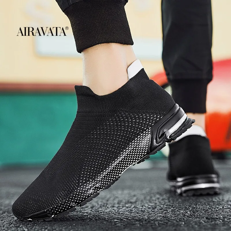 Spring Summer Knitting Sneakers Men Light Breathable Mesh Flats Man Non-slip Soft Bottom Casual Socks Shoes 2022