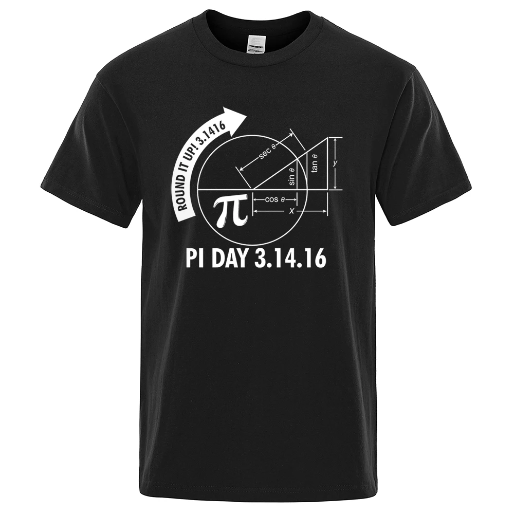 

Round It Up !3.1416 Pi Day π Printed t-Shirts Men Loose Oversized Short Sleeve Casual Breathable Tops Creativity Cotton Tshirt