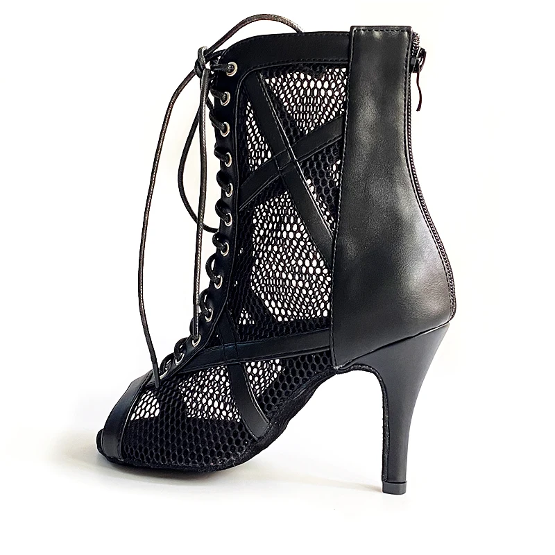 2022 Autumn Style Latin Dance Shoes Black Leather Soft Insole High Quality Padding Insole Latin Dance Shoes Salsa Ballroom