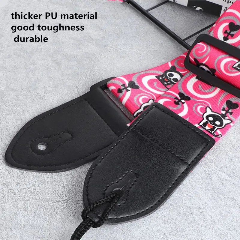 1pc Ethnic Style Widened Acoustic Guitar Strap Leather Head Adjustable Shoulder for Bass Parts Accessories | Спорт и развлечения