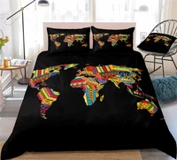 african map quilt cover 23pcs black white duvet cover and pillow case retro bedding sets home textile twin full queen king size