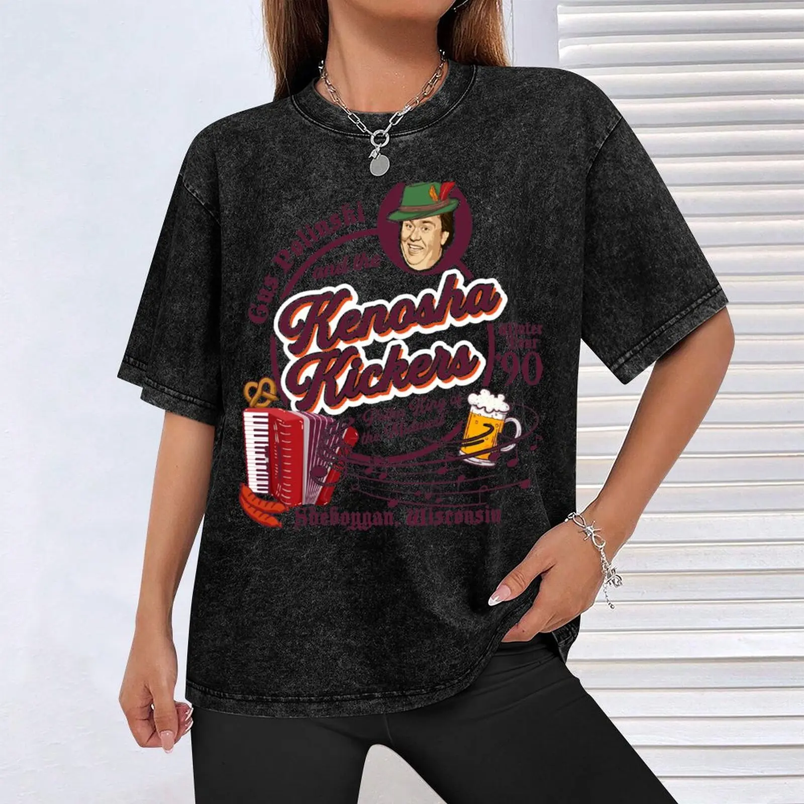 Футболка Kenosha Kickers the Polka King of Midwest винтажная футболка с рисунком забавные футболки