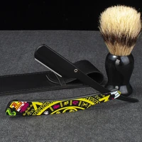colourful professional manual shaver straight edge stainless steel sharp barber razor folding shaving beard cutter gift