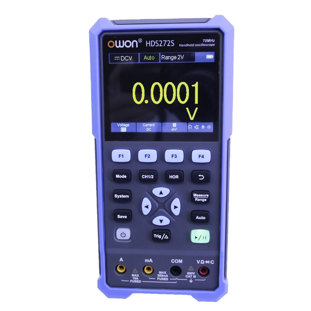 

OWON HDS272S Digital Oscilloscope 3-in-1 Multimeter Waveform Generator 2CH 70MHz