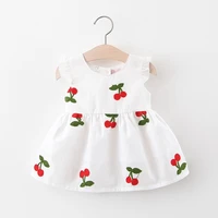 childrens summer new baby girl sleeveless dress strawberry yingtian embroidered cotton skirt