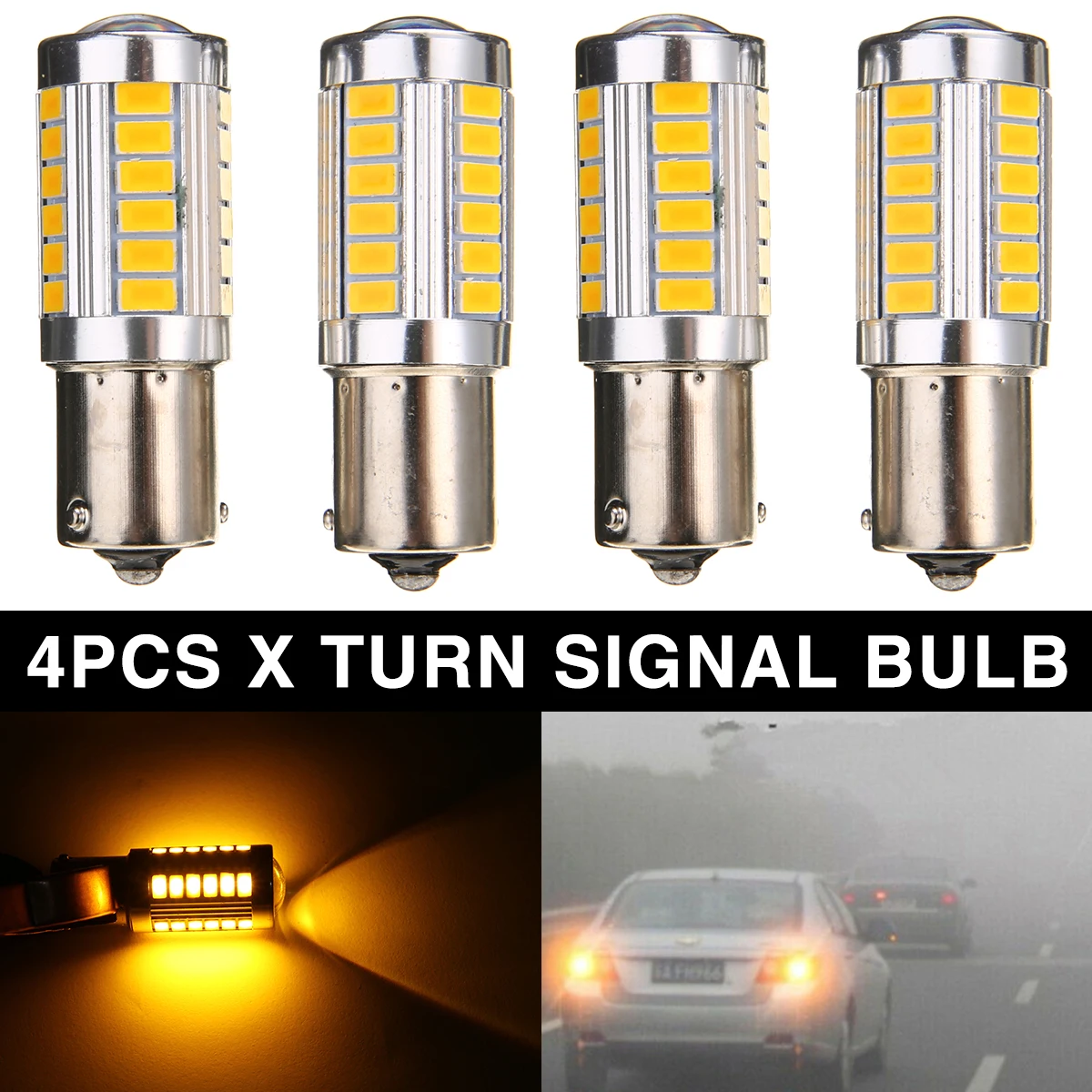 

Mayitr 4 шт., автомобильные наклейки на 33 SMD 581 BAU15S PY21W желтый светодиодный указатель поворота светильник боковые зеркала заднего вида Индикатор,...