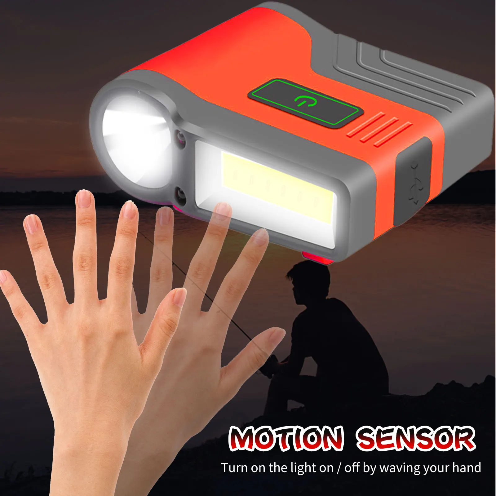 

Induction Cap Clip Light USB Charging Cap Clip Flashlight 800mAh COB Flood Light Head Light Waterproof Fishing Camping Light