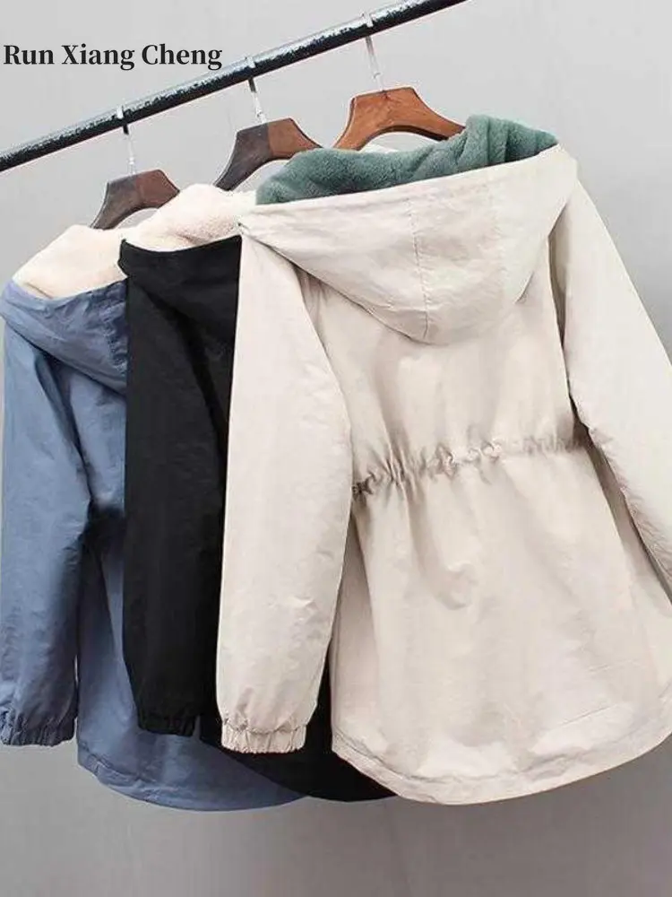 Women's Clothing Cotton Fall Winter2023 Free Shipping Versatile Fashion Jacket Street Casual Style Plush and Thicken Thermal Top