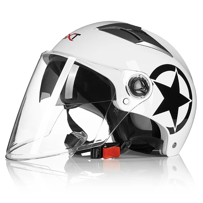 

Comfort GXT Helmet Women's Electric Summer Sunscreen Half Helmet Portable Rainproof Helmet Riding Motorcycle Helmet