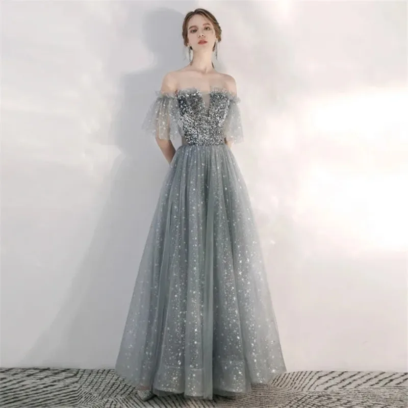 

Dress Women's Summer New Temperament Stitching Lace Wrap Chest Word Collar Long A-line Skirt Female Clothing M263
