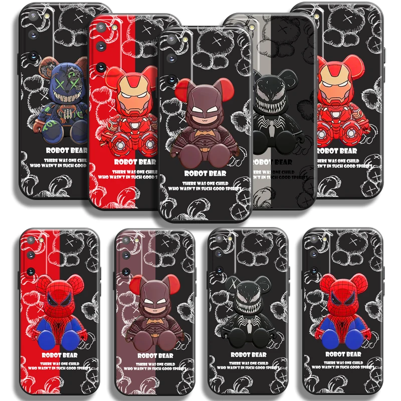 

Marvel Cute Spiderman Venom Bear Phone Case For Samsung Galaxy S22 S21 S20 Plus Ultra 5G Case For Samsung S21 S20 FE Coque