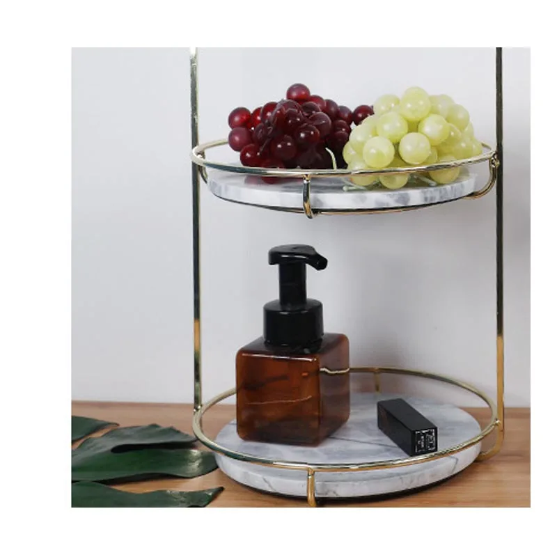 

Natural Stone Double Marble Serving Trays with Stainless Steel Handles