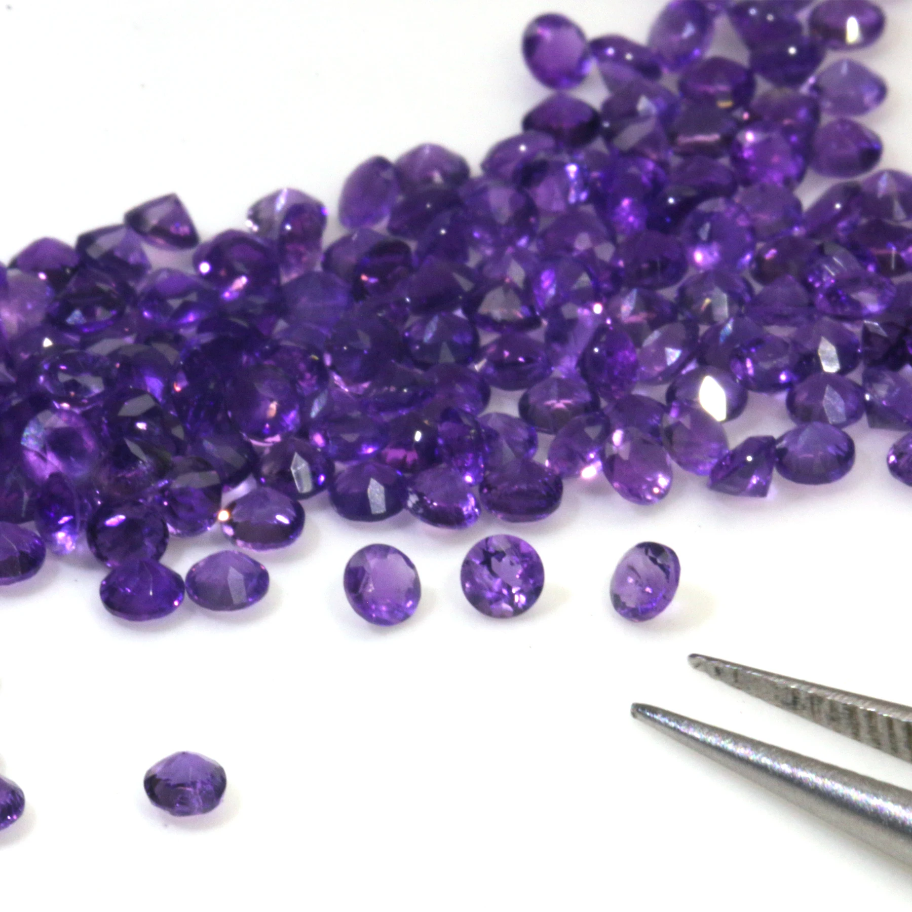 

Natural 1.4mm Round Cut Loose Gemstone For Jewelry Making DIY Bracelet Necklace Jewelry Ring Amethyst