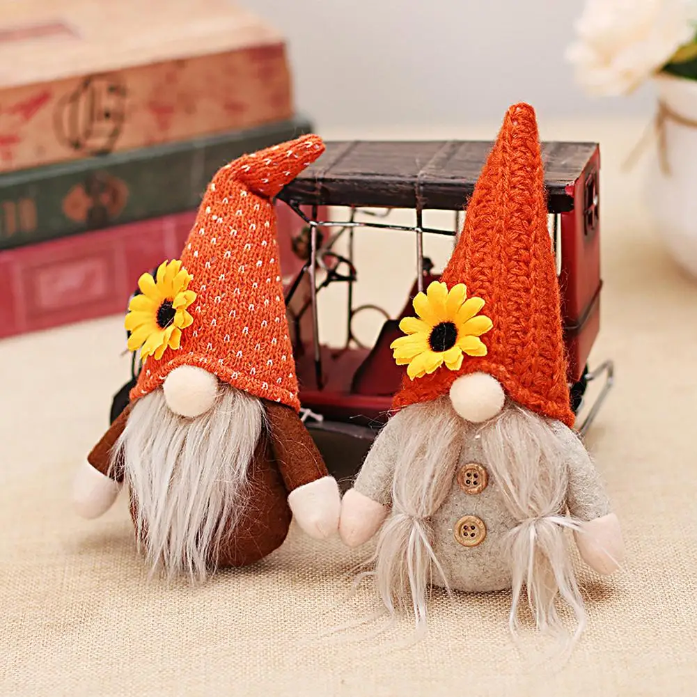 

Eye-catching Gift Knitted Hat Elf Dwarf Doll Christmas Tree Ornament Party Favors Gnome Doll Ornament Faceless Doll Pendant