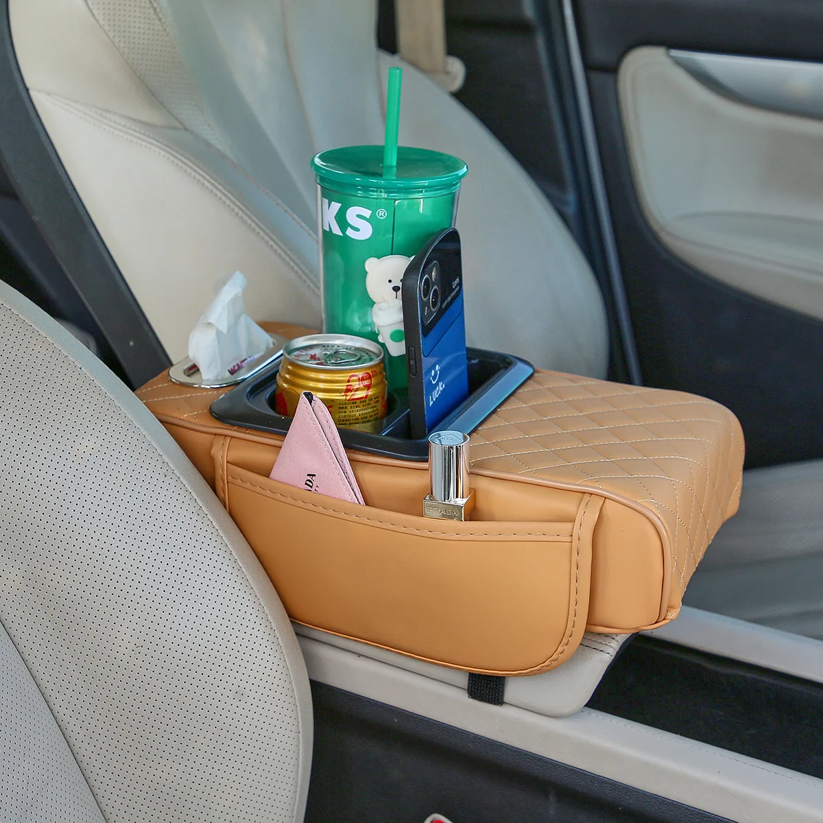 Универсальный стильный автомобильный подлокотник из искусственной кожи для JAGUAR