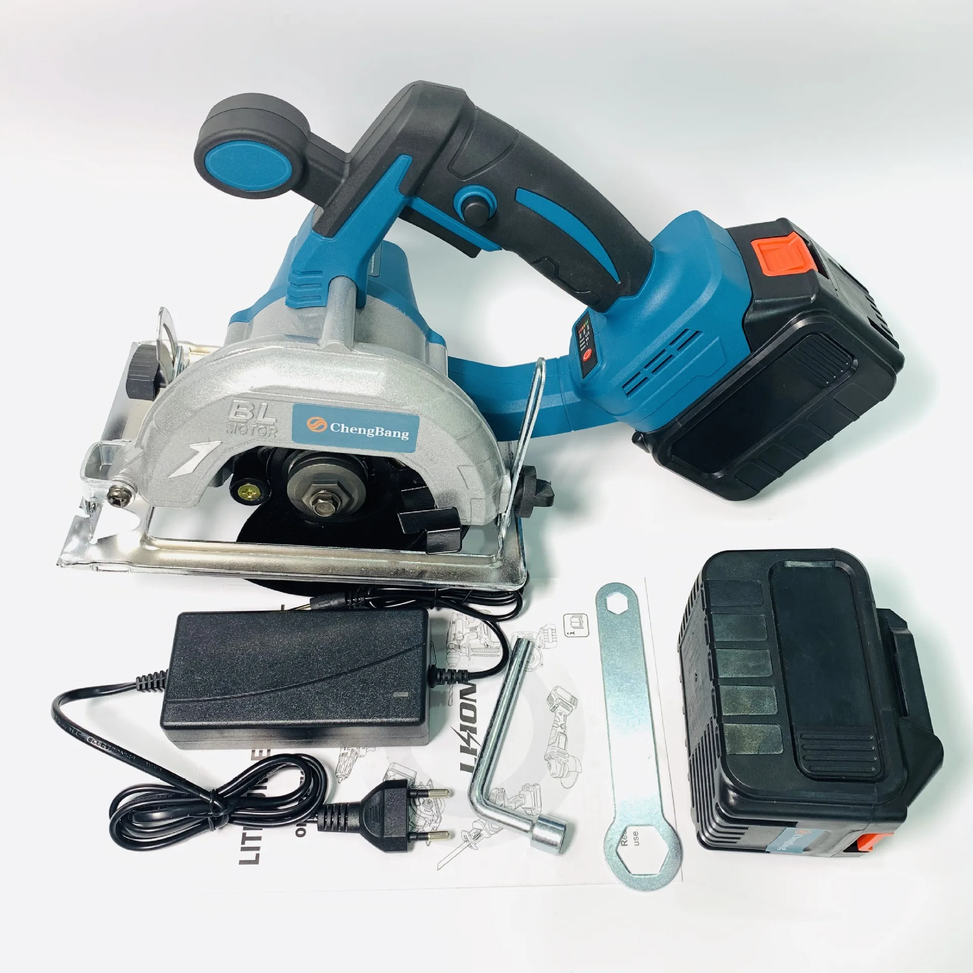 

Lithium electric brushless electric circular saw five inches 125 mma prototype saw iron or aluminum shield randomly