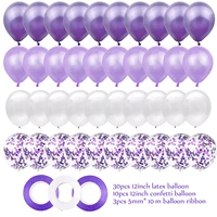40pcs 12inch purple latex air helium balloons baby girl birthday party decorations kids mermaid adults wedding